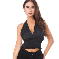 Pole Dance Halter Vest Night Bar Sexy DS Crop Tops Lead Dancer Costume PQ663C