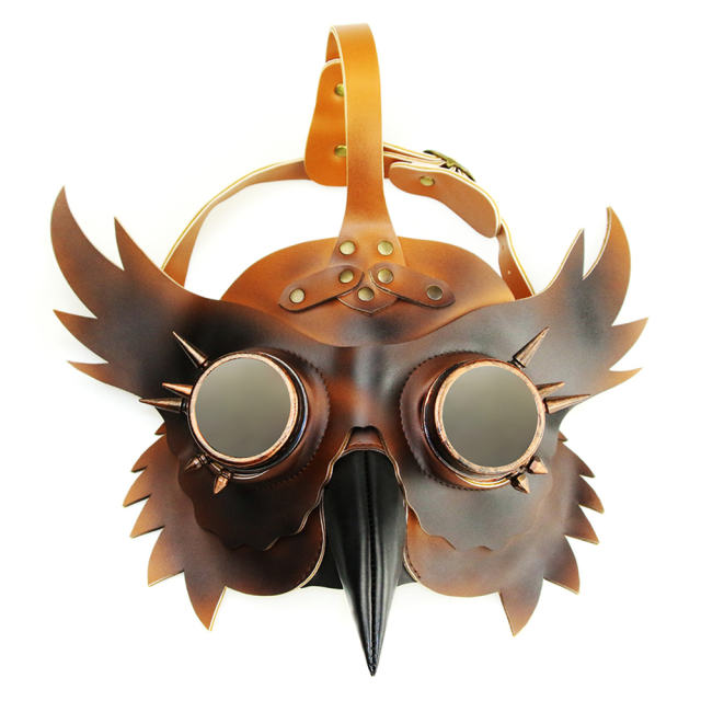 Steampunk Plague Beak Mask Faux Leather PU Halloween Bar Props PQHG091