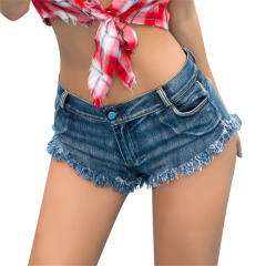 High Waist Denim Shorts Hot Pants Ultra Short Women Sexy Ripped Holes Jeans PQMLY813