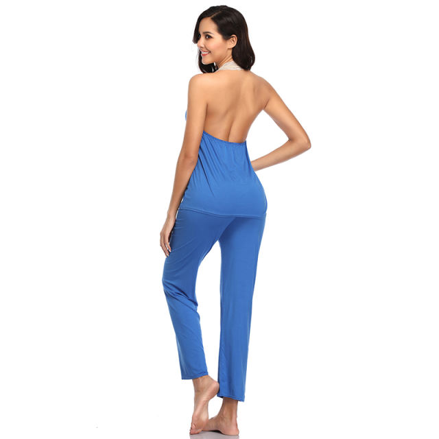 Female Pajamas Plus Size Lingerie With Halter Tops Casual Home Wear PQ80160B