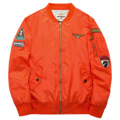 Orange Men's Cotton Sports Casual Jacket Plus Size Pilot Baseball Uniform PQ1688B