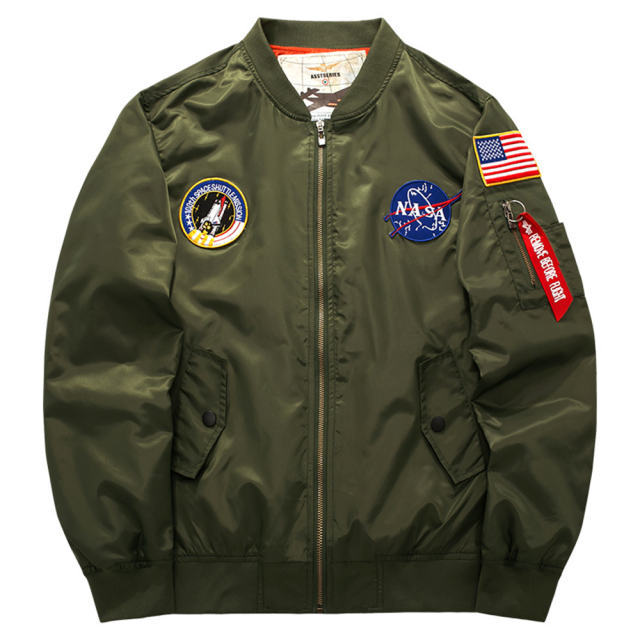 Black Color Men's Plus Size Casual Coat American Bomber Jacket PQ8805B