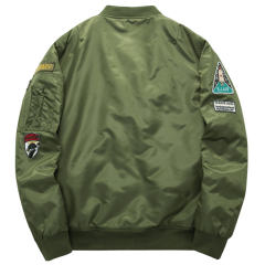 Black Plus Size Pilot Baseball Coat Men's Sports Casual Jacket PQ1688D