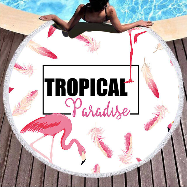 Portable Beach Travel Sport Towel Printed Round Beach Towel Bath Towel PQ11301C