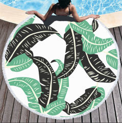 Fashion Seaside Beach Towel Vacation Round Printing Picnic Mat PQHD2007B