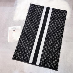 Women Letter Print Striped Shawl Padded Scarf Imitation Cashmere Scarf PQ1980B