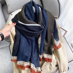 Women Fall Silk Scarf Oversized Winter Shawl Cotton Linen Scarf PQLY181A