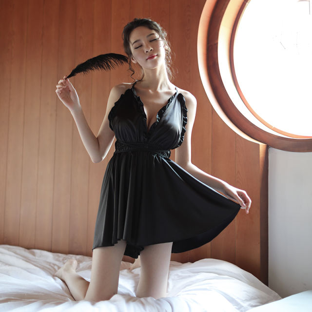 Red Backless Sleepwear Lingerie Sexy Halter Nightdress For Women PQAR5059C