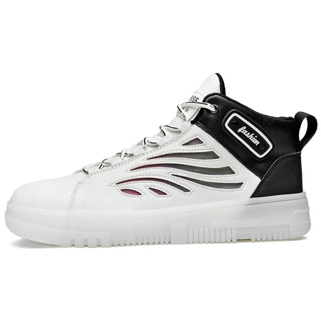 Casual Skater Shoes Faux Leather Skate Sneakers Male Trendy Board Shoes RL8996C