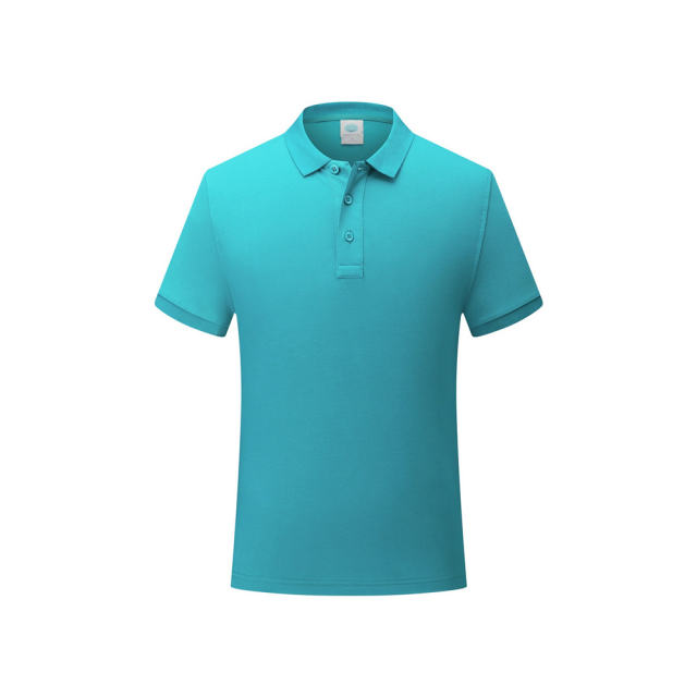 Lake Green Officer Polo Shirts Women Pure Cotton Lapel Work Shirt for Men PQ7988H