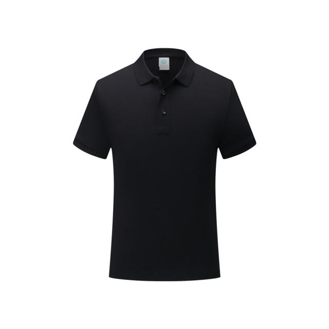Black Pure Cotton Lapel Work Shirt for Men Women Officer Polo Shirts PQ7988A
