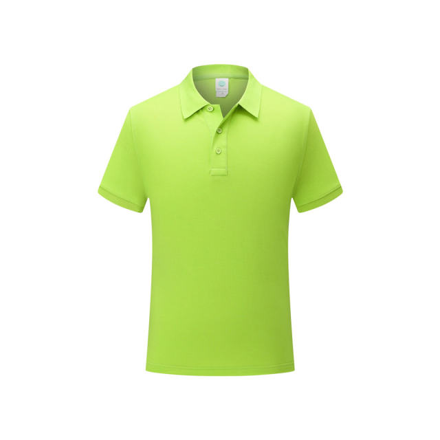 Lake Green Officer Polo Shirts Women Pure Cotton Lapel Work Shirt for Men PQ7988H