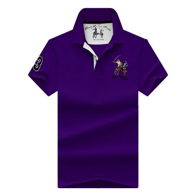 Black Cotton Short Sleeve T-shirt Men Lapel Loose Tops Summer Polo Shirt PQ2020A