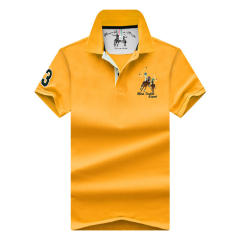 Orange Summer Polo Shirt Cotton Short Sleeve T-shirts Men Lapel Loose Tops PQ2020F