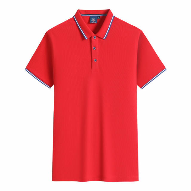 Black Summer Cotton T-shirt Custom Lapel Short Sleeve Polo Shirt Team Work Clothes PQ2003A