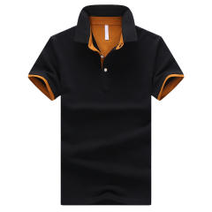 Men Polo Shirt Trend T-shirt Solid Color Lapel Short Sleeved Summer Tops PQ501B