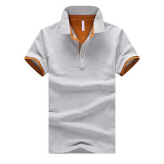 Men Polo Shirt Trend T-shirt Solid Color Lapel Short Sleeved Summer Tops PQ501B