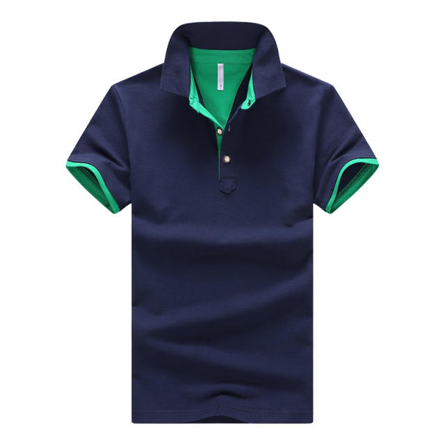 Short Sleeved Solid Color Summer Tops Men Polo Shirt Trend Lapel T-shirt PQ501F