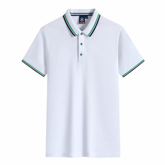 Black Summer Cotton T-shirts Lapel Team Work Clothes Short Sleeve Polo Shirt PQ2005A