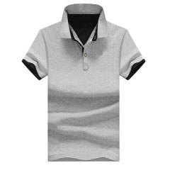 Men Polo Shirt Trend Lapel T-shirt Short Sleeved Solid Color Summer Tops PQ501D