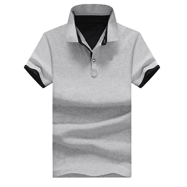 Short Sleeved Solid Color Summer Tops Men Polo Shirt Trend Lapel T-shirt PQ501F