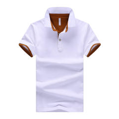 Men Polo Shirt Trend Lapel T-shirt Short Sleeved Solid Color Summer Tops PQ501D