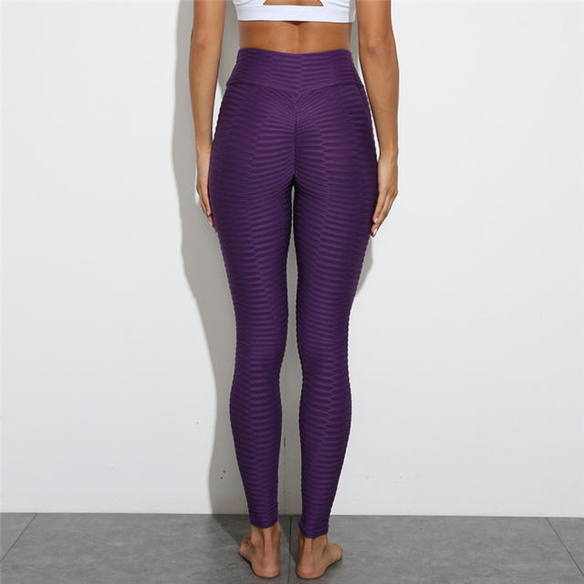 High Waist Sport Pants Fashion Yoga Trousers Jacquard Fitness Leggings PQ7296E