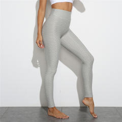 High Waist Sport Pants Fashion Yoga Trousers Jacquard Fitness Leggings PQ7296E