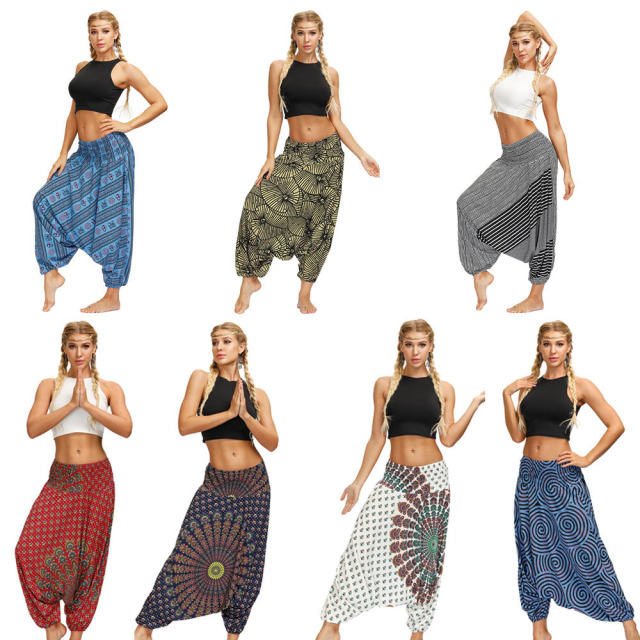 Women Bohemia Style Yoga Leggings Harem Hippie Pants PQYCL-074