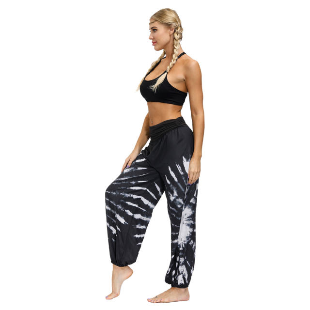 Loose Yoga Dance Bloomers Women Straight Wide Leg Hippie Pants PQYEX014