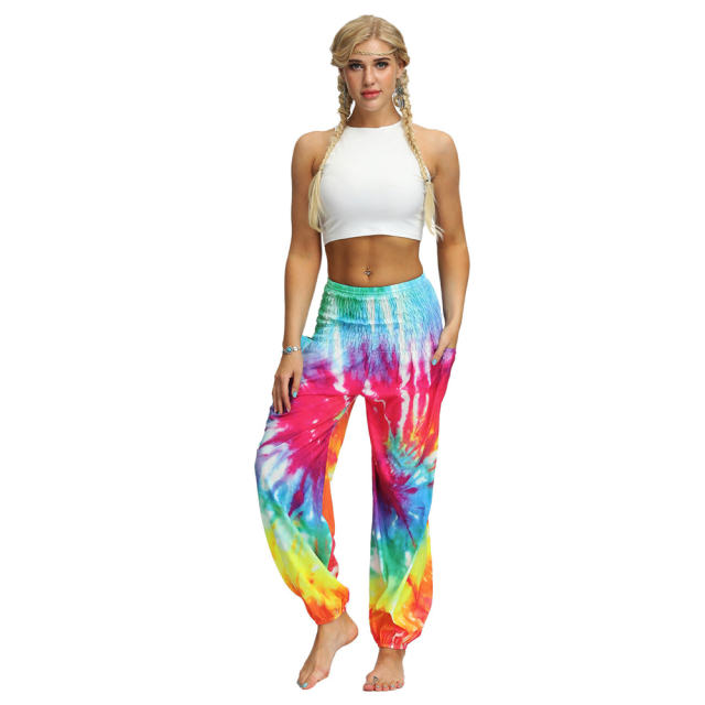 Women Harem Hippie Pants Digital Print Yoga Leggings PQYCI-058