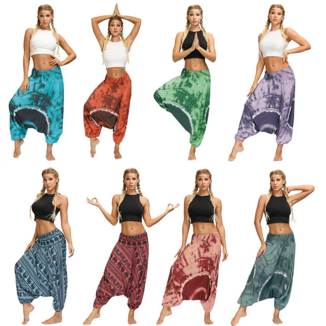 Women Harem Hippie Pants Bohemia Style Yoga Leggings PQYCL-078