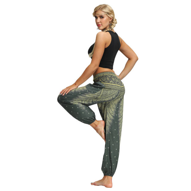 Women Hippie Harem Pants Digital Print Yoga Leggings PQYCI-073