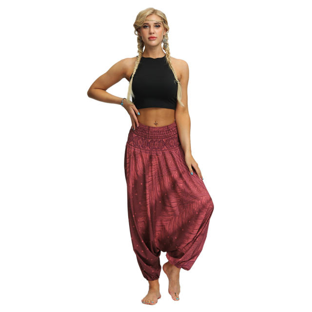 Women Digital Print Dance Wear Harem Yoga Hippie Pants PQYCL-056