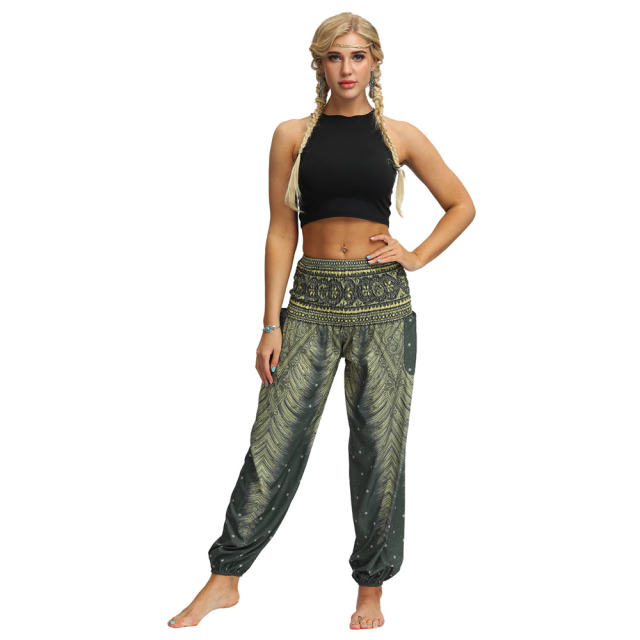 Women Hippie Harem Pants Digital Print Yoga Leggings PQYCI-073