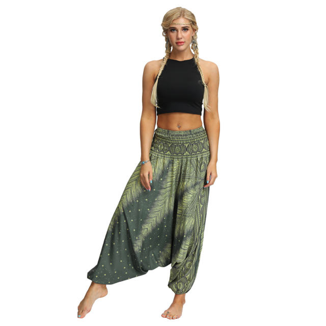 Women Digital Print Dance Wear Harem Yoga Hippie Pants PQYCL-055
