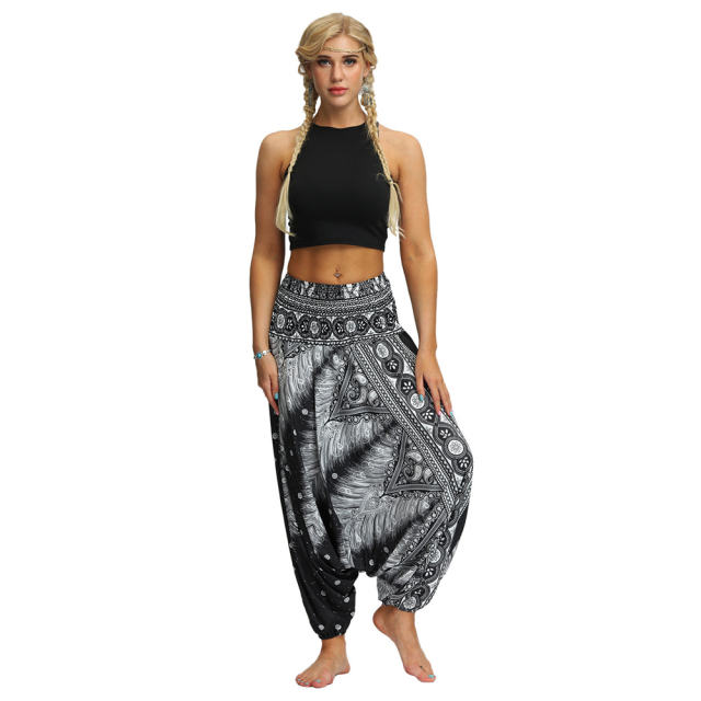 Women Digital Print Dance Wear Harem Yoga Hippie Pants PQYCL-058