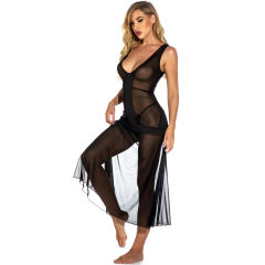 Sexy Mesh Lingerie Women Nightgown Spaghetti Strap Night Dress PQYM7834