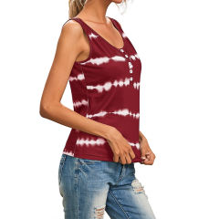 Solid Color Striped Women Tops Summer Slim Short Sleeve Vest PQ1132A