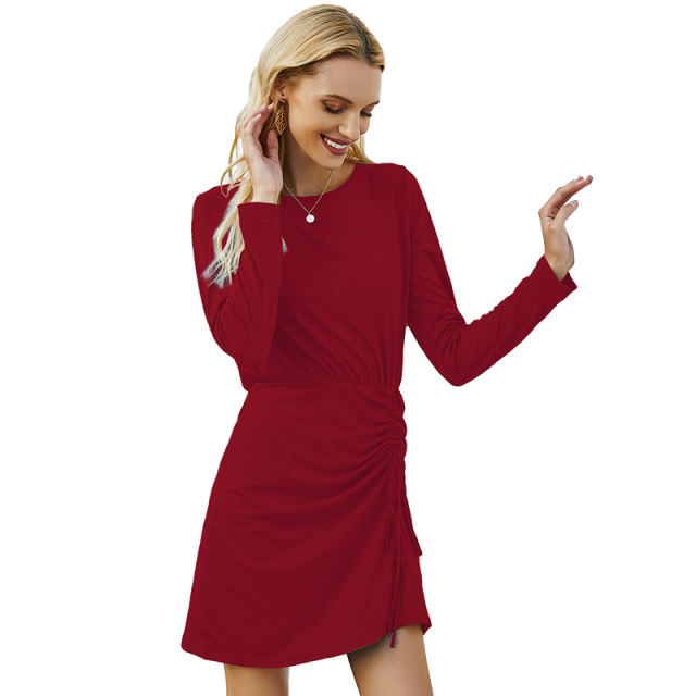 Autumn Mini Dresses Long Sleeve Spring Casual Dress for Women PQWQ464C