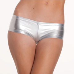 Black Shiny PVC Shorts For Women Faux Leather Night Club Underwear PQLK1027D