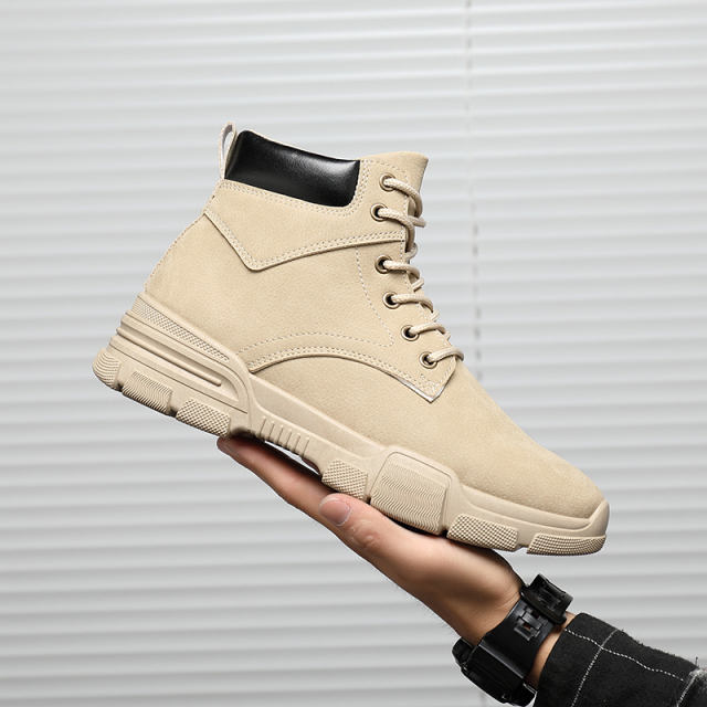 Faux Leather Clunky Sneakers Ankle Boots Shoes Men Spring Martin Shoes PQQJGB80C