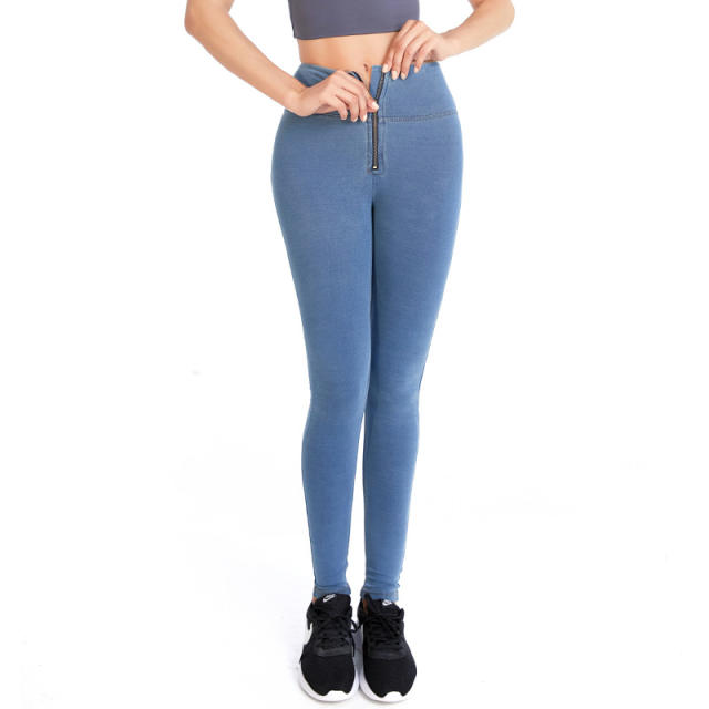 Women Trend Clothing High Waist Jeans Bubble Butt Denim Trousers PQF136C