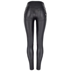 High Waist Faux Leather Jeans Fashion Women Bubble Butt PU Trousers PQTOP376