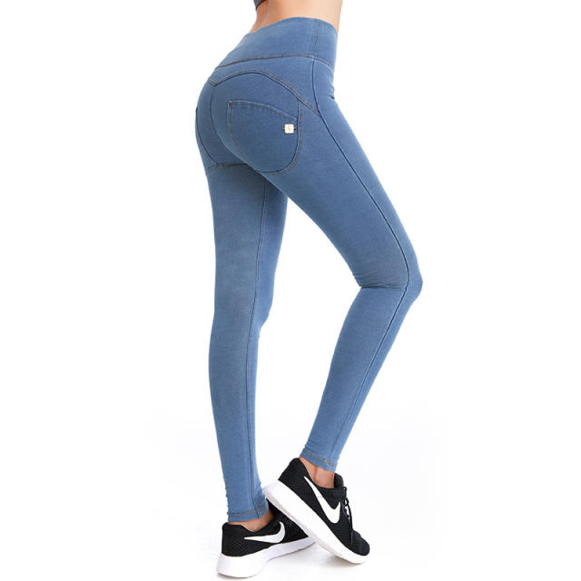 Women Trend Clothing High Waist Jeans Bubble Butt Denim Trousers PQF136C