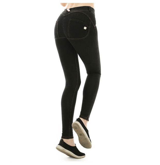 Yellow Bubble Butt Denim Pants Women Trend Low Waist Jeans PQF043G