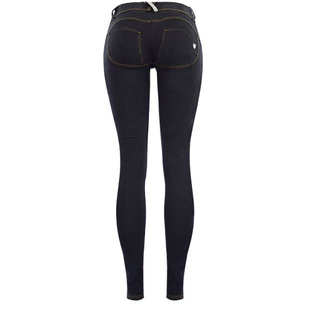 Female Sexy Low Waist Jeans Black Bubble Butt Denim Pants PQTOP6671
