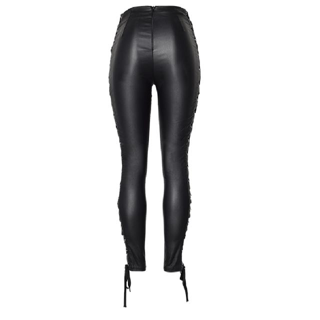 Women Sexy High Waist Faux Leather Pants Bubble Butt PU Trousers PQTOP286