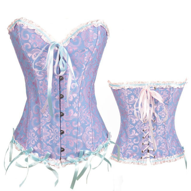Green Bridal Corset Women Underbust Corselet Classic Court Bustiers PQ540D