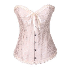 Light White Court Bustiers Women Underbust Corselet Bridal Corset PQ540H